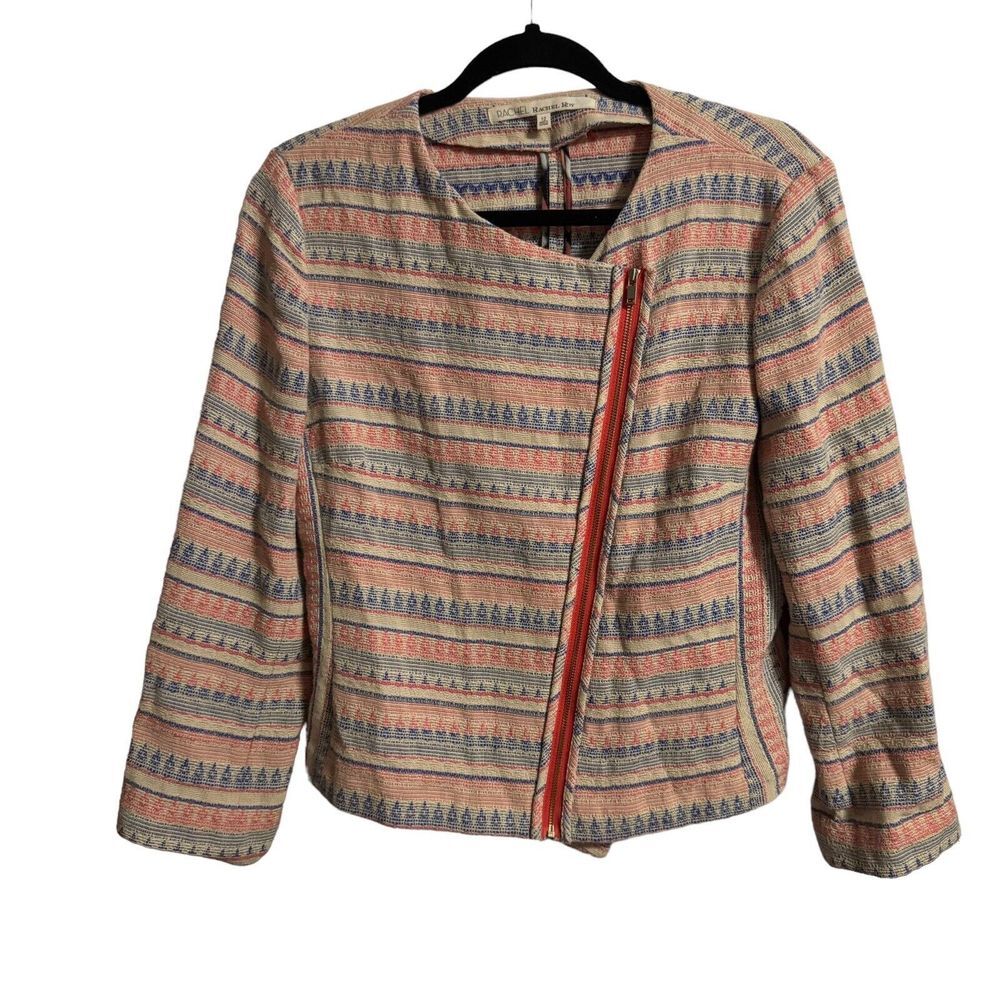 RACHEL rachel roy sz 12 COTTON BLEND BLAZER Jacket ZIP
